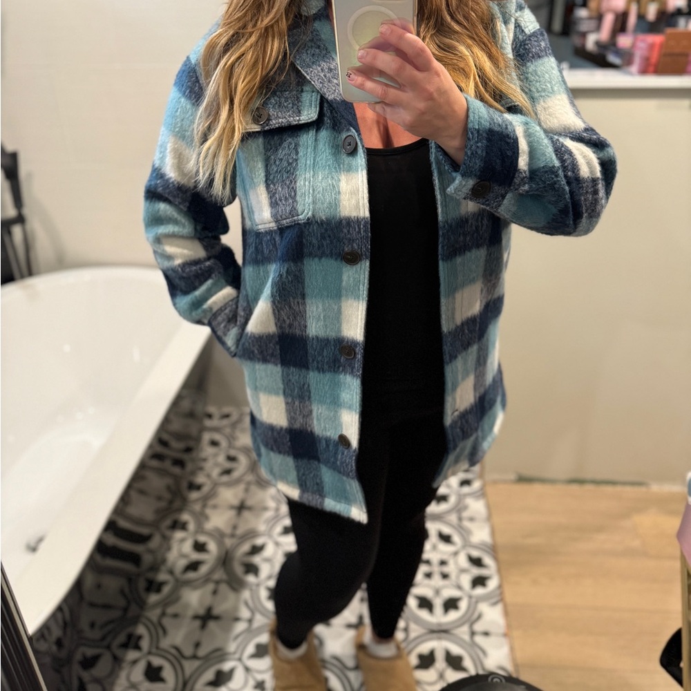 Plaid Blue Women's Shacket
